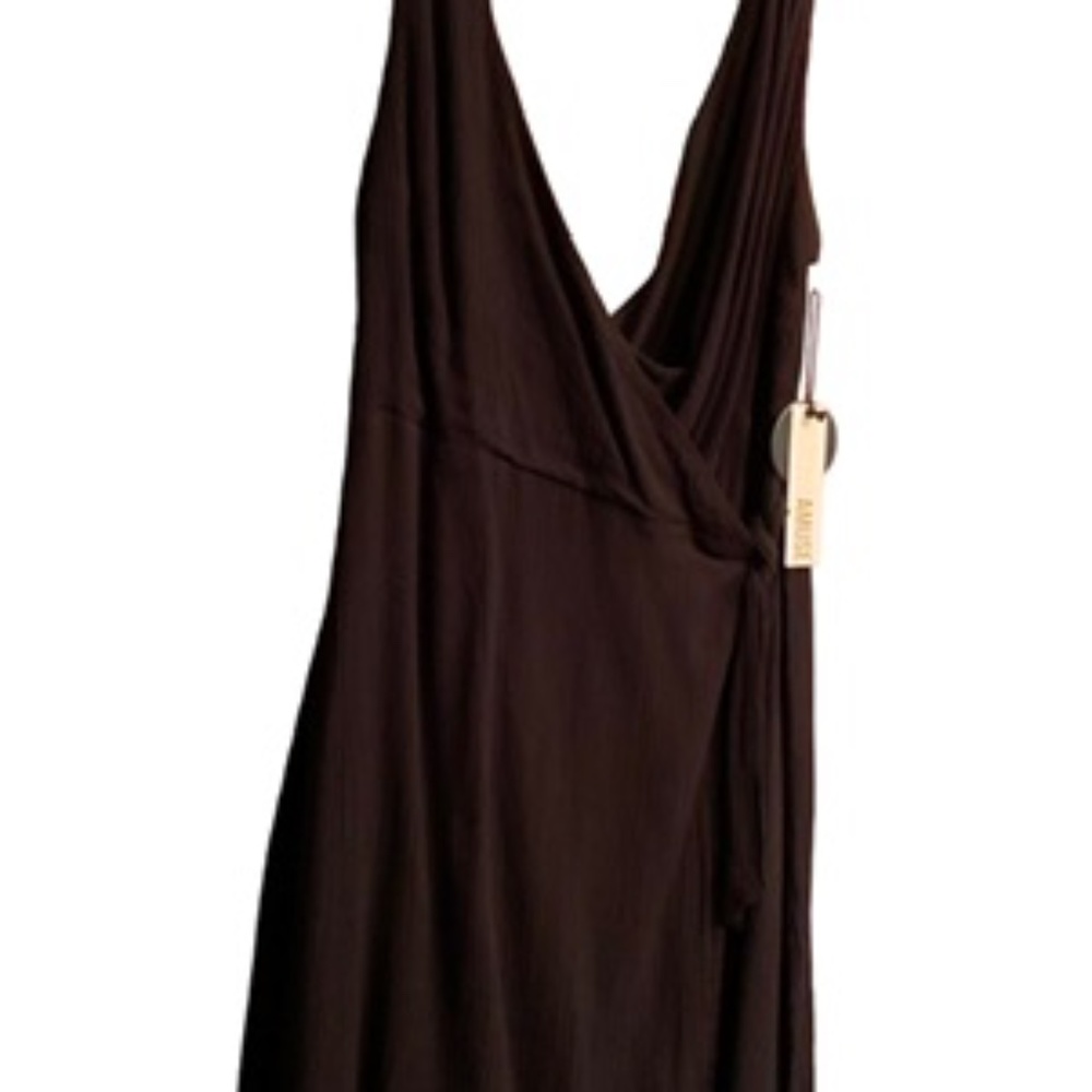 Women’s Amuse Black Summer Wrap a round Dress size M. Low V neck line  Mini